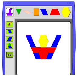  The combination of shapes
made by the child to fill the larger figure with the use of computer (lines
1-37)